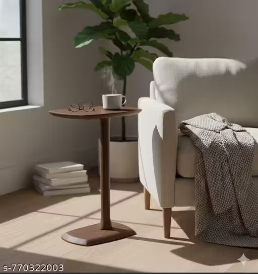 Premium Solid Wood Side Table / Pedestal Stand for Living Room, Bedroom & Office